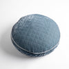 Silk Velvet Quilted Throw Pillow | Cloud | overhead at a slight angle against a white background, the face and gusset of the pillow are visible.