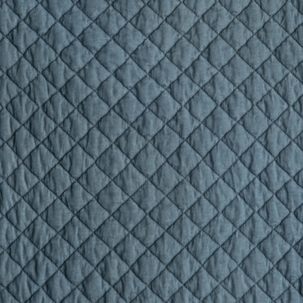 Silk Velvet Quilted Swatch Card | Cloud | A close up of quilted silk velvet fabric in cloud, a soft, subtle sky blue-grey.