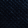 Silk Velvet Quilted Swatch Card | Midnight | A close up of quilted silk velvet fabric in midnight, a rich indigo tone.