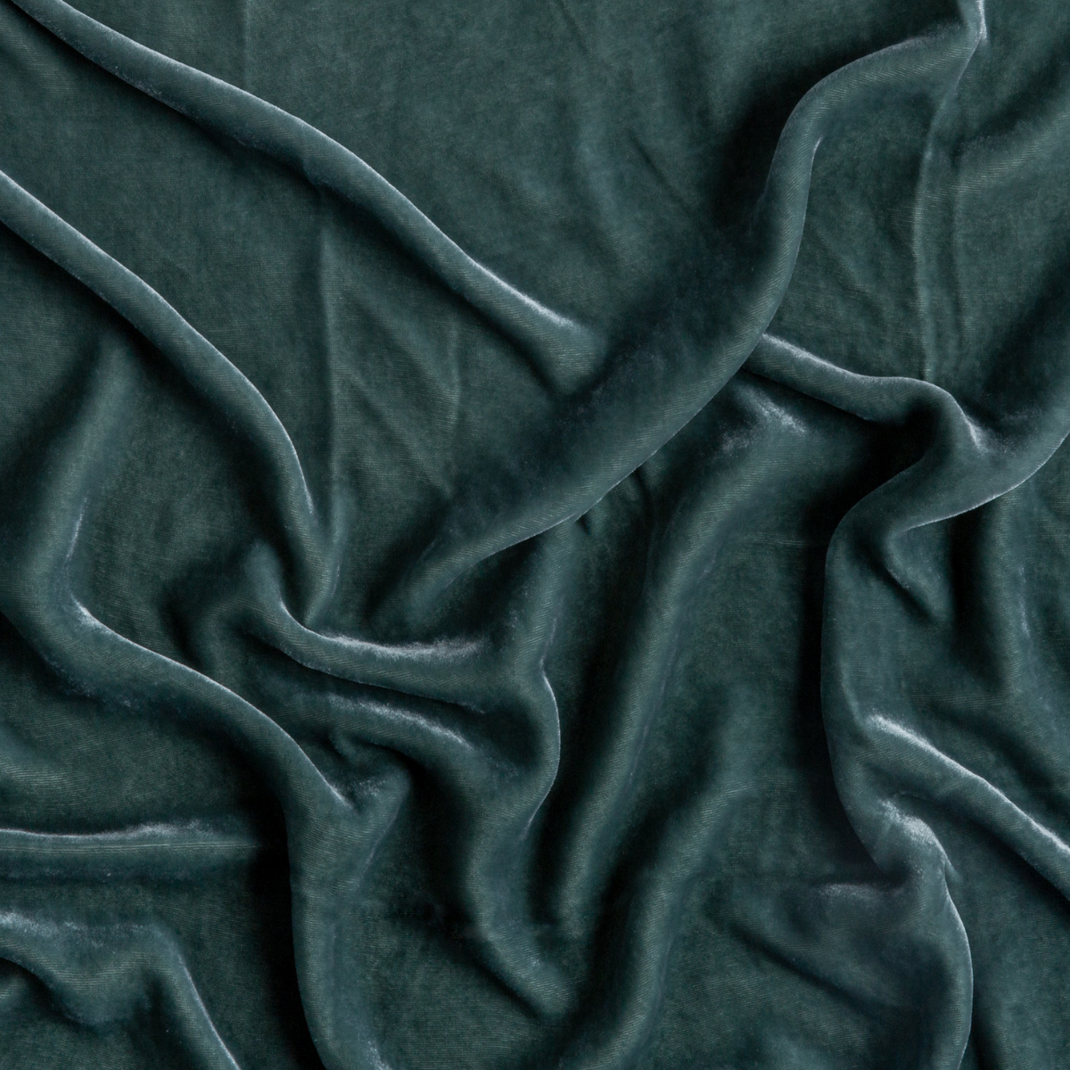 Silk Velvet Swatch Card | Eucalyptus | A close up of silk velvet fabric in eucalyptus, a soft light green.