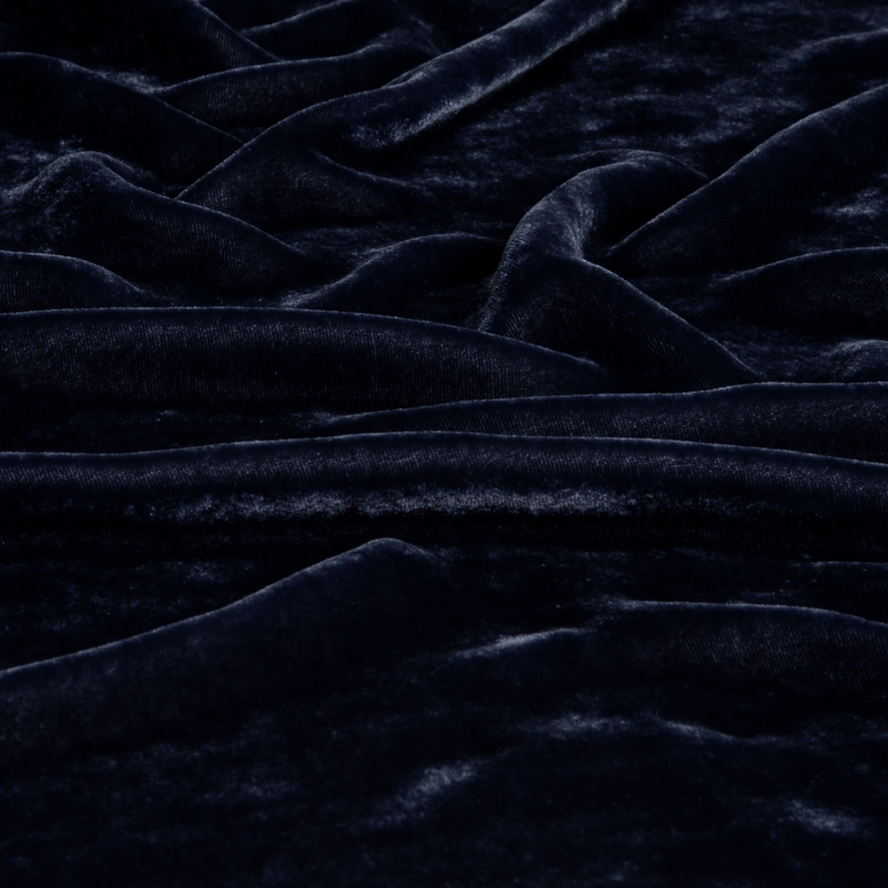 Carmen Blanket | French Lavender | a close up of silk velvet fabric in french lavender, a neutral violet tone.