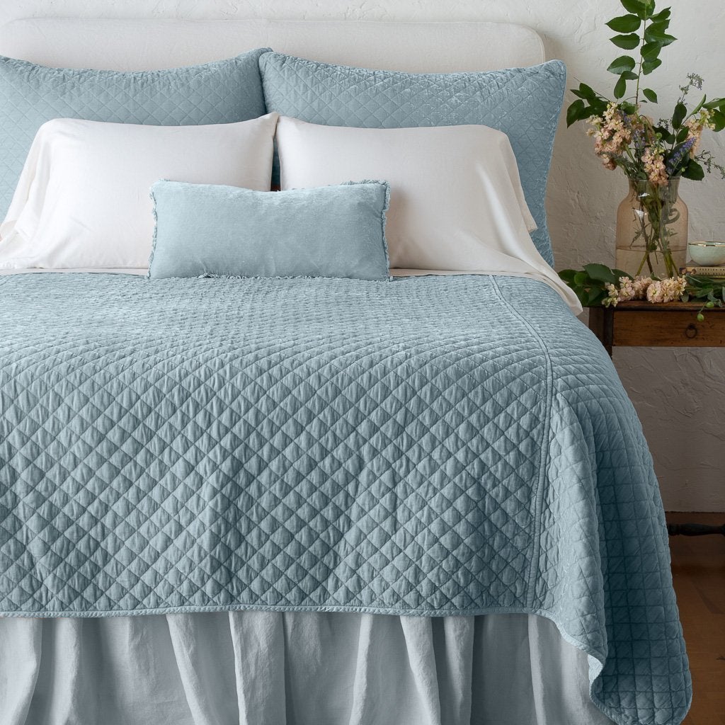 Blue quilt shop coverlet