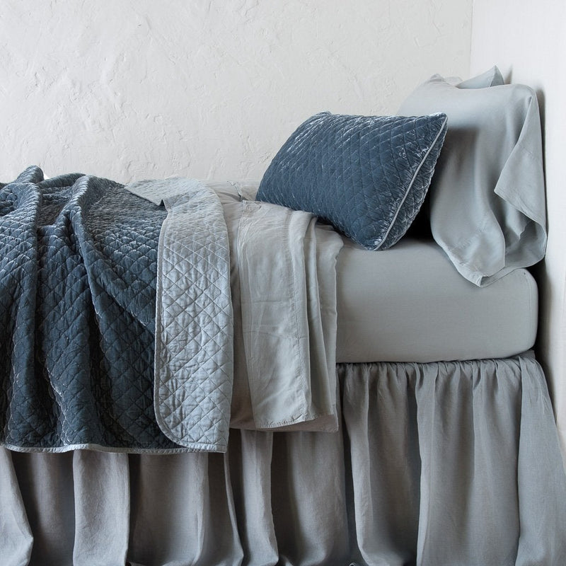 Grey satin bed clearance throw