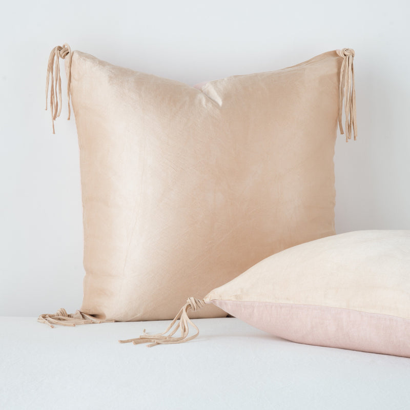 Rouge | pair of taline shams in rouge against a white background.