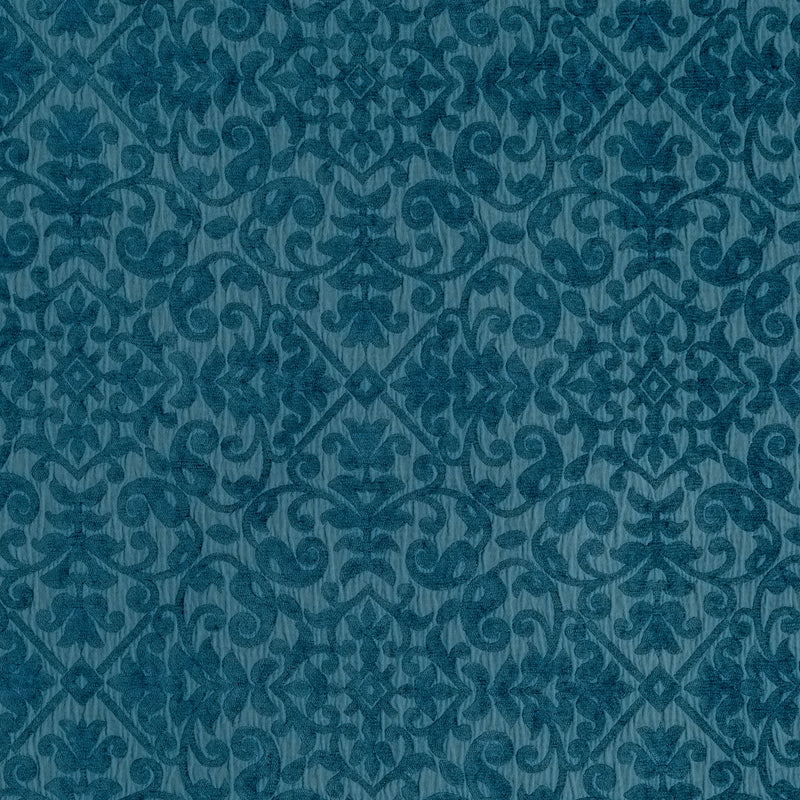 Vienna Baby Blanket | Cenote | A close up of cotton chenille fabric in cenote, a vibrant, ocean-inspired blue-green.