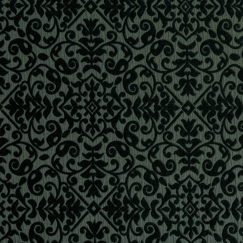 Vienna Throw Pillow | Juniper | A close up of cotton chenille fabric in Juniper, a deep green tone.