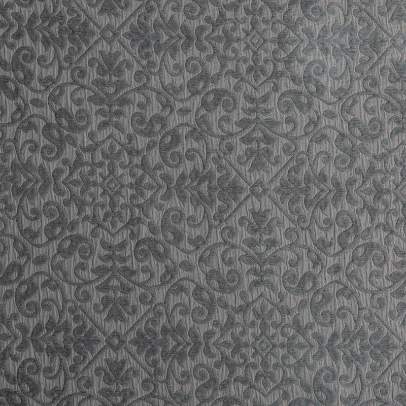 Vienna Baby Blanket | Moonlight | A close up of cotton chenille fabric in moonlight, a saturated, cool, mid-dark grey tone.