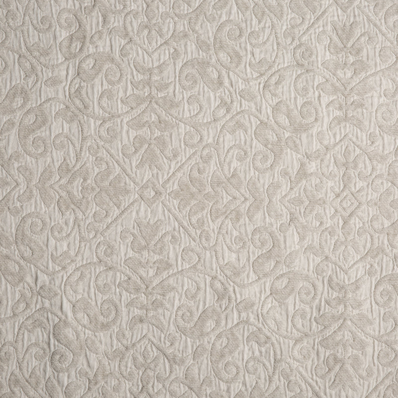 Vienna Throw Pillow | Parchment | A close up of cotton chenille fabric in parchment, a warm, antiqued cream.