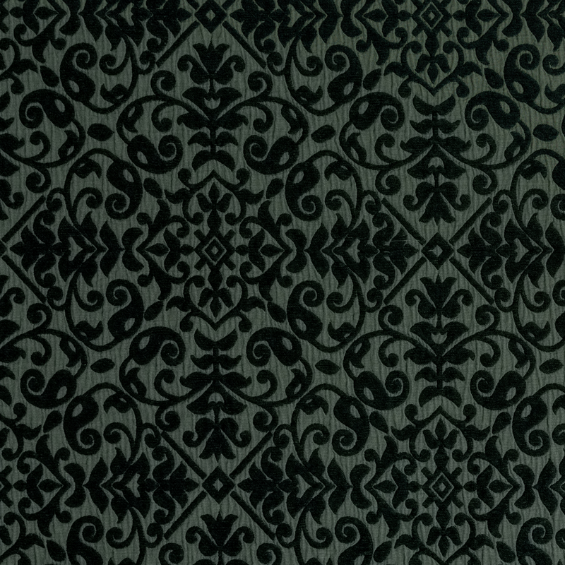 Vienna Sham | Juniper | A close up of cotton chenille fabric in Juniper, a deep green tone.