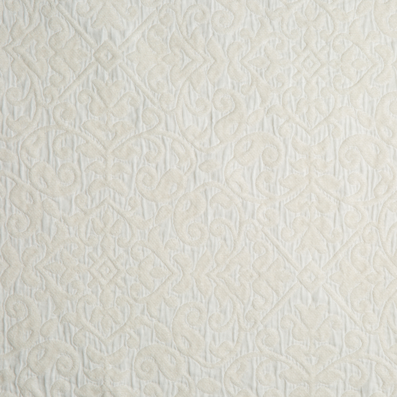 Vienna Sham | Winter White | A close up of cotton chenille fabric in winter white, softer and warmer in tone than classic white.
