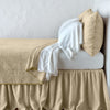 Vienna Coverlet | Honeycomb | Cotton chenille jacquard coverlet and matching sham over white sheeting - side view.